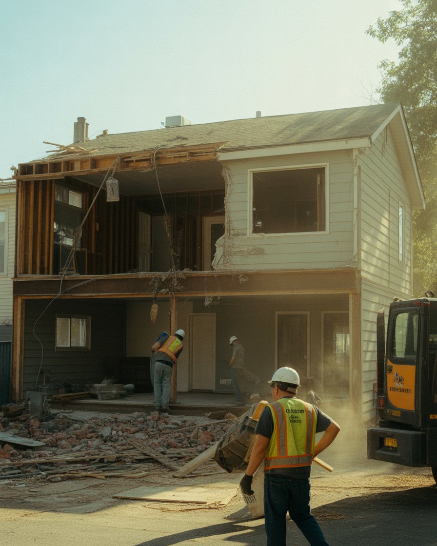 Residential House Demolition in Progress